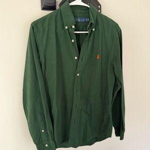 Polo by Ralph Lauren Men's Green Button Down Shirt